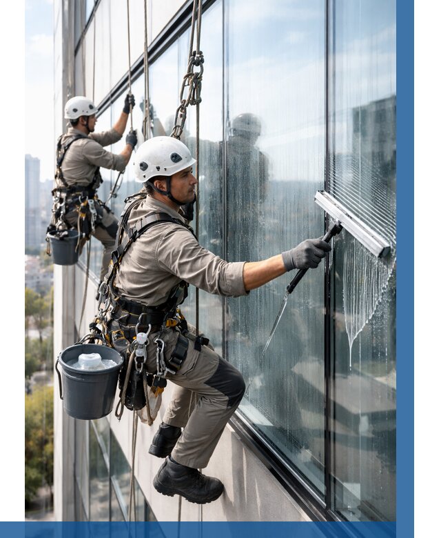 Мойка окон альпинистами в Назрани от 4622 р. | ВЫСОТНИК-Нзр