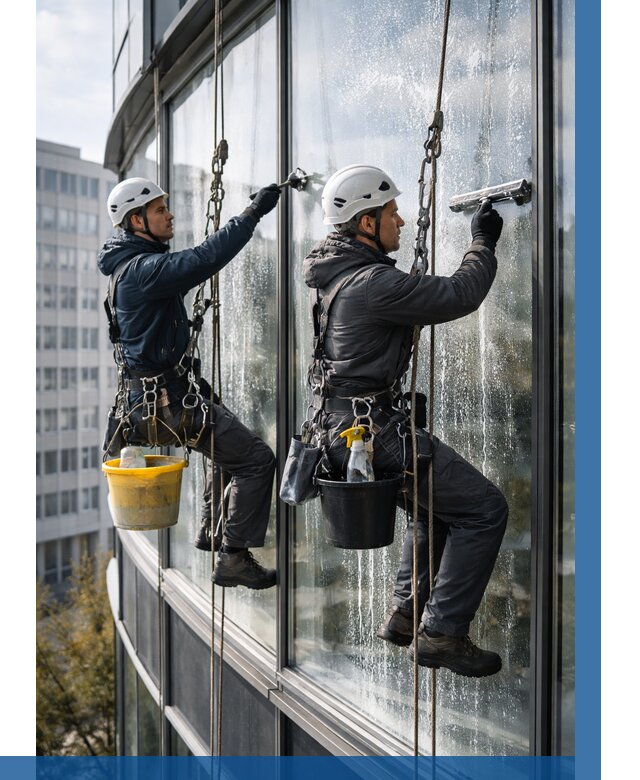 Мойка панорамных окон в Назрани от 360 р. заказать у ВЫСОТНИК-Нзр