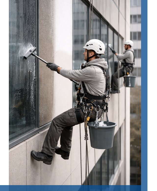 Мойка фасадов зданий в Назрани под ключ от 360 р. | ВЫСОТНИК-Нзр