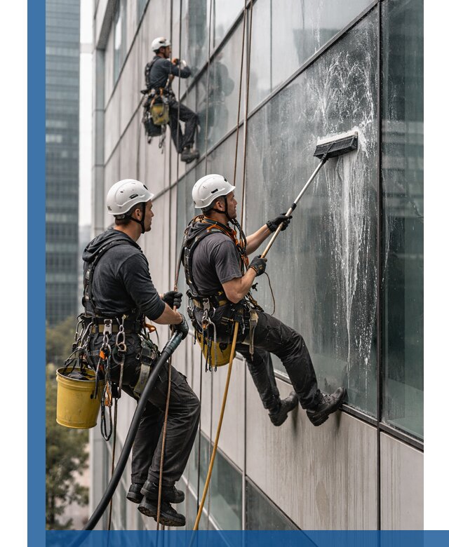 Профессиональная высотная мойка фасадов зданий в Назрани
