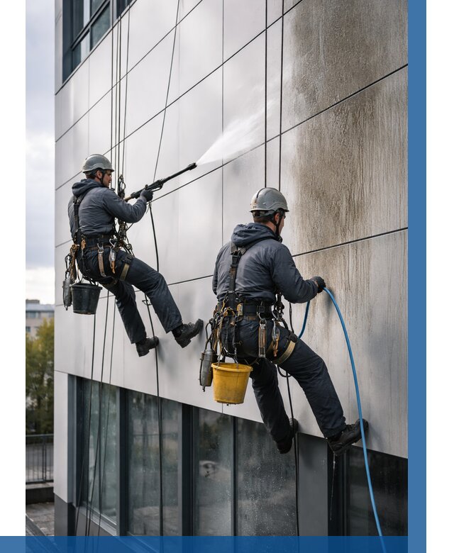 Мойка фасада из композита в Назрани по цене от 308 р. | ВЫСОТНИК-Нзр