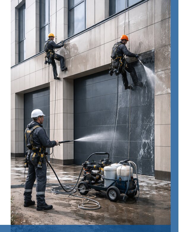 Послестроительная мойка фасада в Назрани от 308 р. | ВЫСОТНИК-Нзр