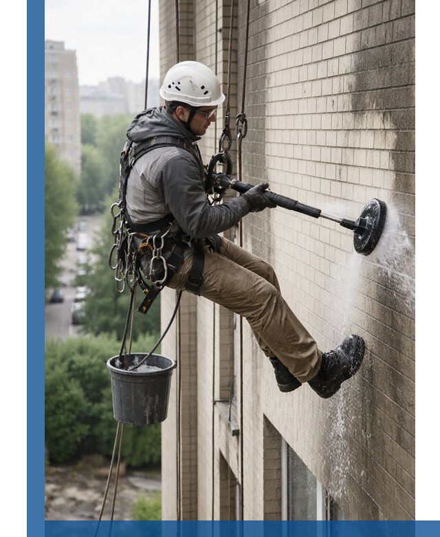 Очистка фасада от копоти в Назрани профессионально и безопасно