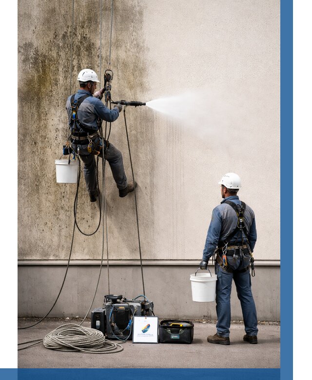 Очистка фасада от плесени в Назрани от 308 р. | ВЫСОТНИК-Нзр