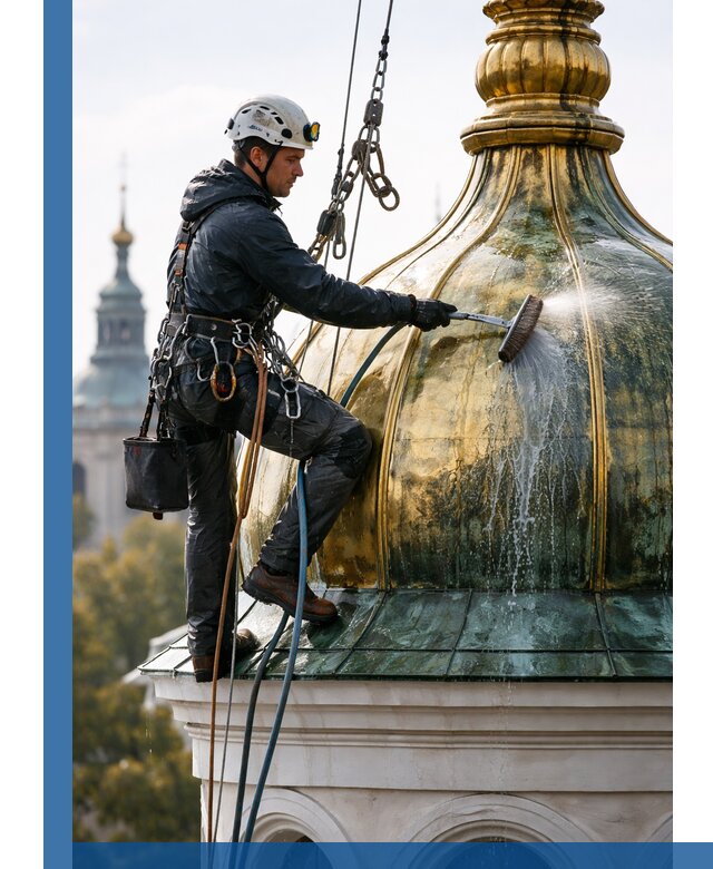 Профессиональная мойка куполов и шпилей высотными альпинистами в Назрани