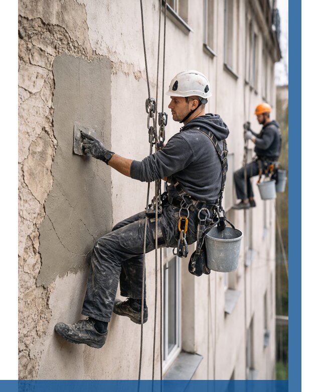 Восстановление штукатурки фасада в Назрани от 1233 р. | ВЫСОТНИК-Нзр