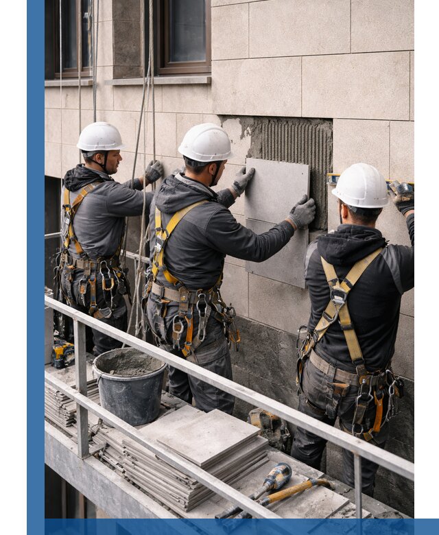 Ремонт облицовки фасада плиткой в Назрани с гарантией