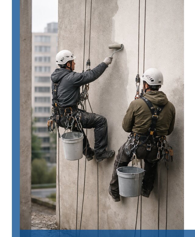 Покраска фасадов высотными альпинистами в Назрани с гарантией