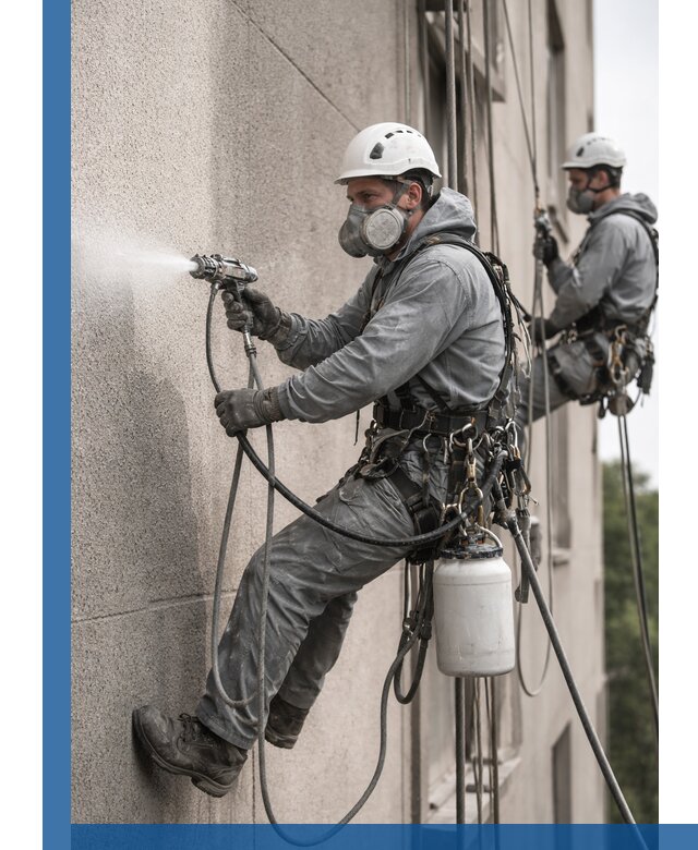 Безвоздушная покраска фасадов зданий в Назрани профессионально