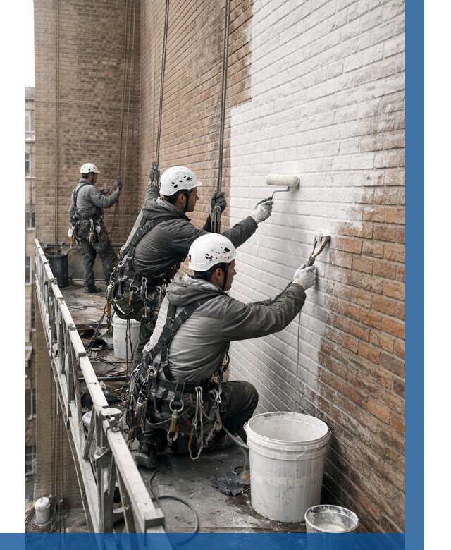 Покраска кирпичного фасада в Назрани от 360 р. | ВЫСОТНИК-Нзр