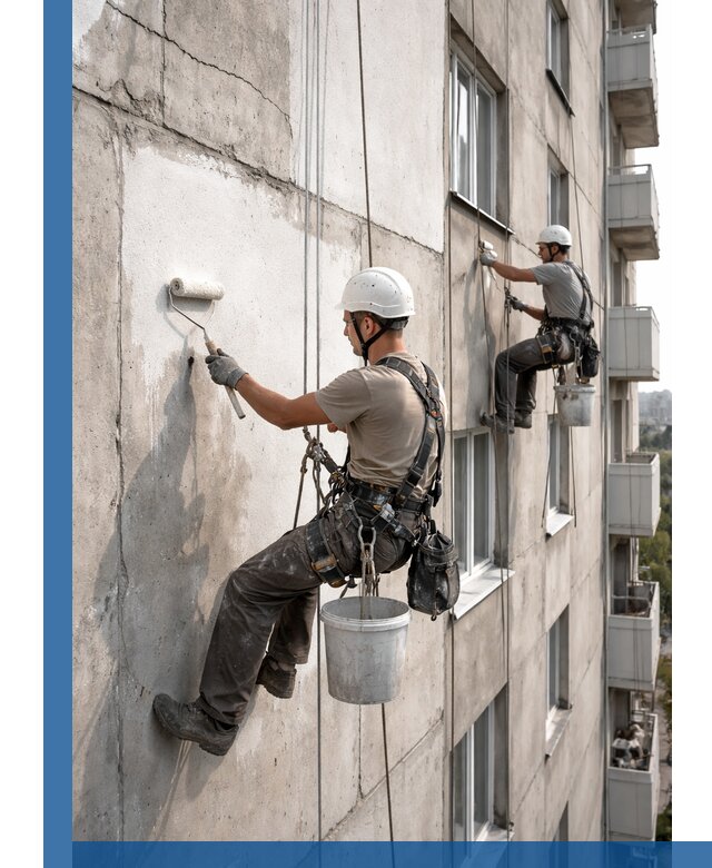 Покраска бетонного фасада в Назрани для жилых и промышленных объектов