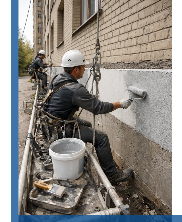 Окраска цоколя здания в Назрани профессионально и надежно