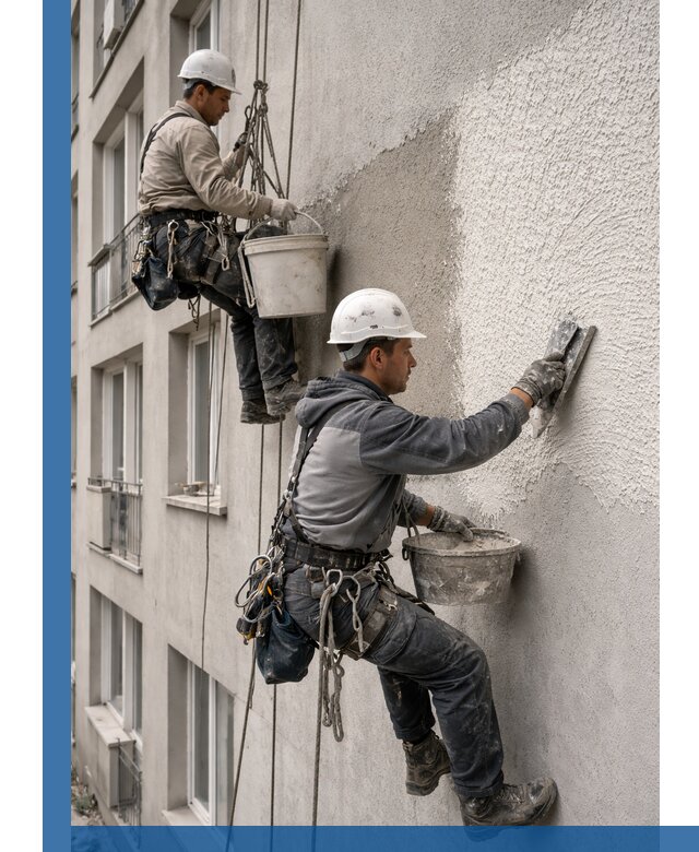 Нанесение декоративной штукатурки короед на фасад в Назрани