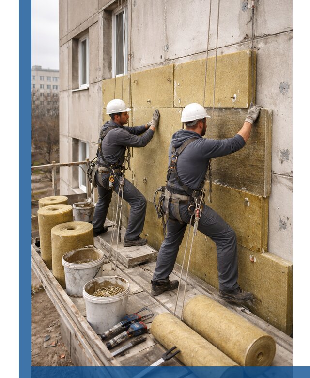 Утепление фасада минватой в Назрани под ключ с гарантией