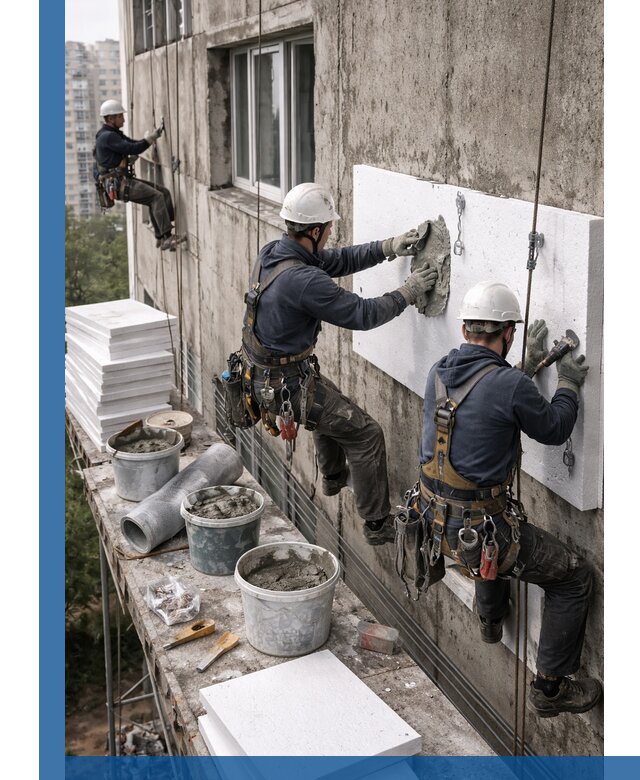 Утепление фасада пенополистиролом в Назрани под ключ