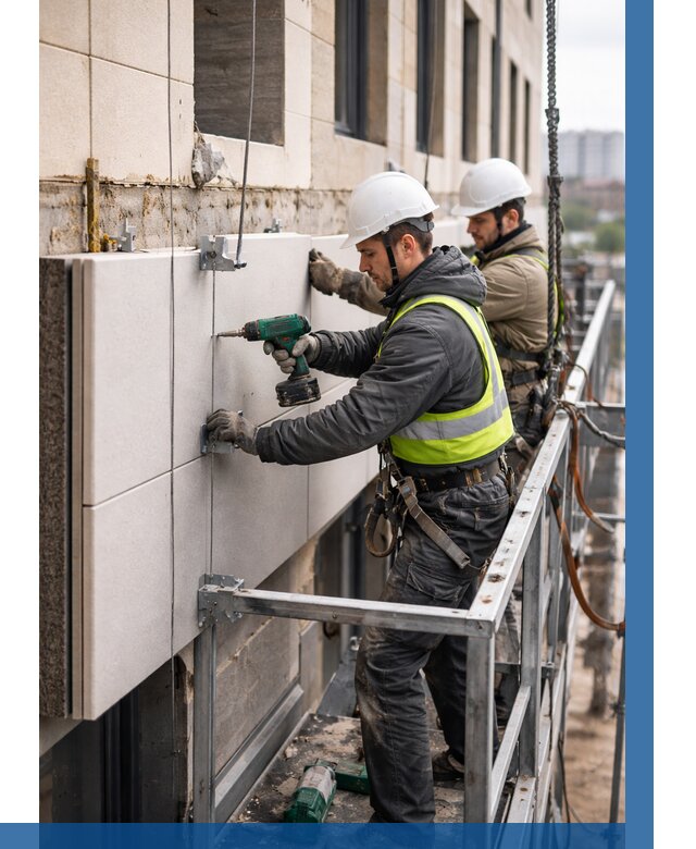 Монтаж фасадных термопанелей в Назрани от 1541 р. | ВЫСОТНИК-Нзр