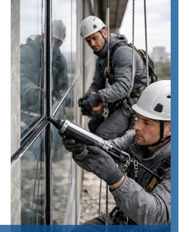 Герметизация витражных швов в Назрани от 668 р. | ВЫСОТНИК-Нзр