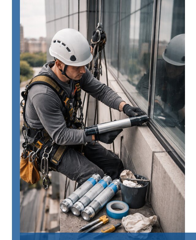 Герметизация стыков витража в Назрани для герметичных фасадов