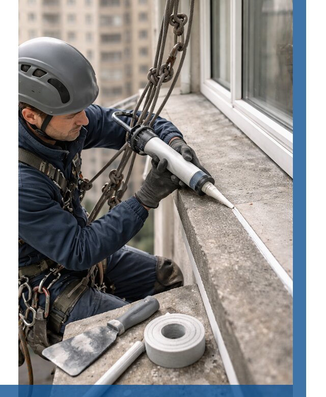 Герметизация балконного козырька в Назрани от 4622 р. | ВЫСОТНИК-Нзр