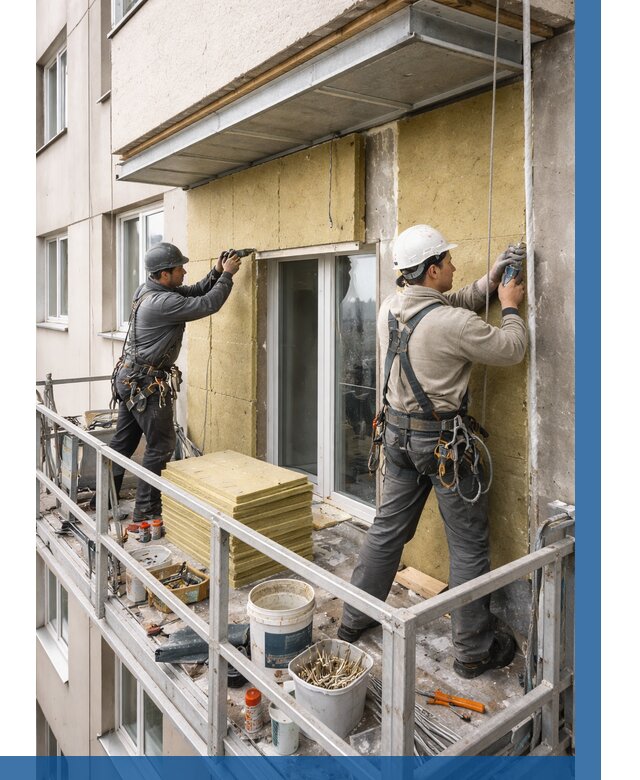 Утепление балкона снаружи в Назрани от 1644 р. под ключ ВЫСОТНИК-Нзр