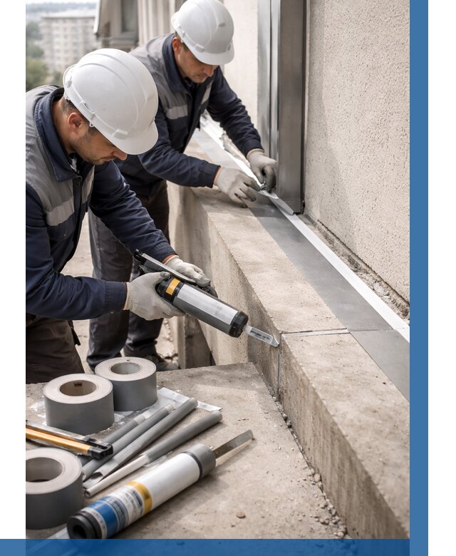 Герметизация примыкания балкона в Назрани от 4622 р. | ВЫСОТНИК-Нзр