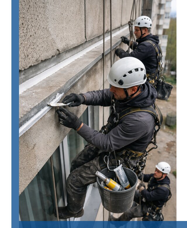 Герметизация примыкания балкона в Назрани под ключ с гарантией