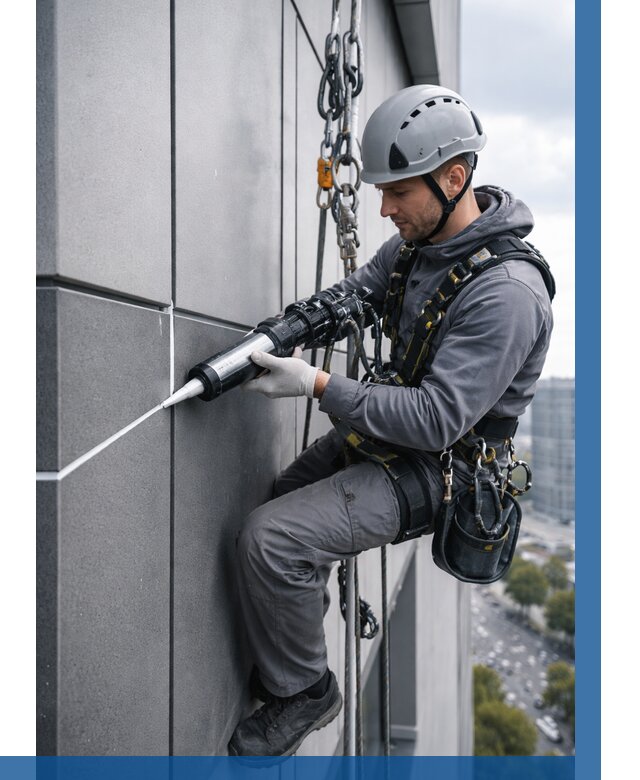 Герметизация стыков фасадных панелей в Назрани от 6677 р.| ВЫСОТНИК-Нзр