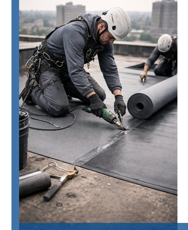 Ремонт мягкой кровли в Назрани с выездом промальпинистов