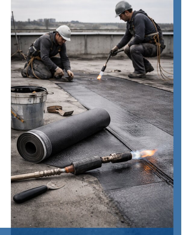 Ремонт рулонной кровли в Назрани от 668 р. | ВЫСОТНИК-Нзр