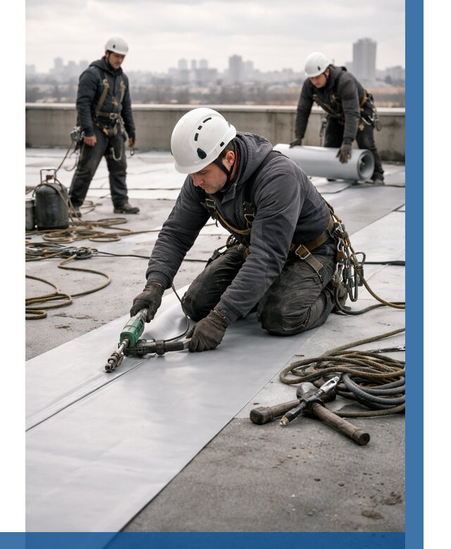 Ремонт мембранной кровли в Назрани от 1849 р./м2 | ВЫСОТНИК-Нзр