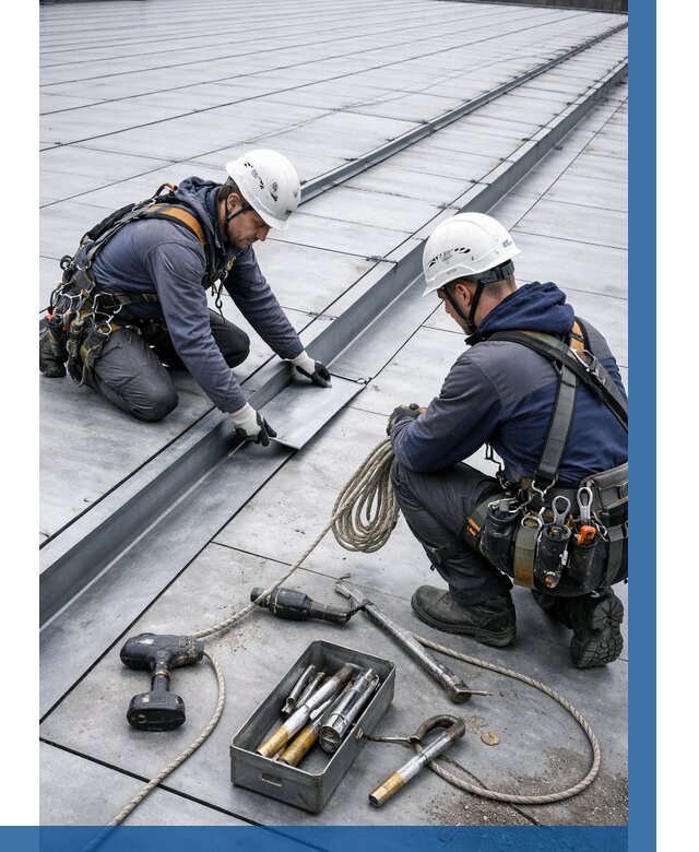 Ремонт фальцевой кровли в Назрани от 719 р. | ВЫСОТНИК-Нзр