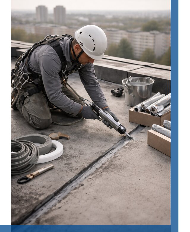 Герметизация швов кровли в Назрани от 462 р./м2 | ВЫСОТНИК-Нзр