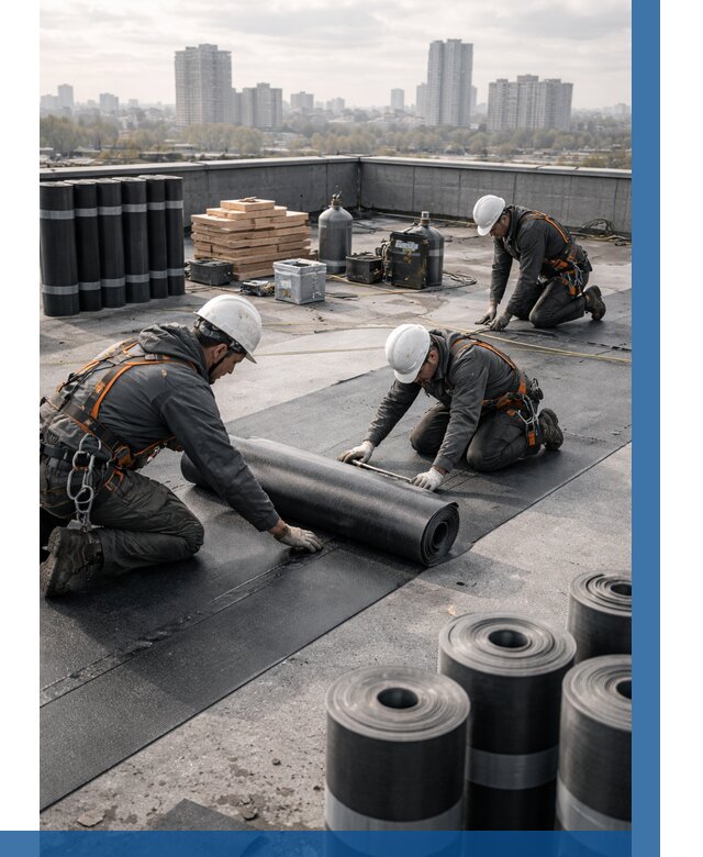 Монтаж мягкой кровли под ключ в Назрани от 462 р. | ВЫСОТНИК-Нзр