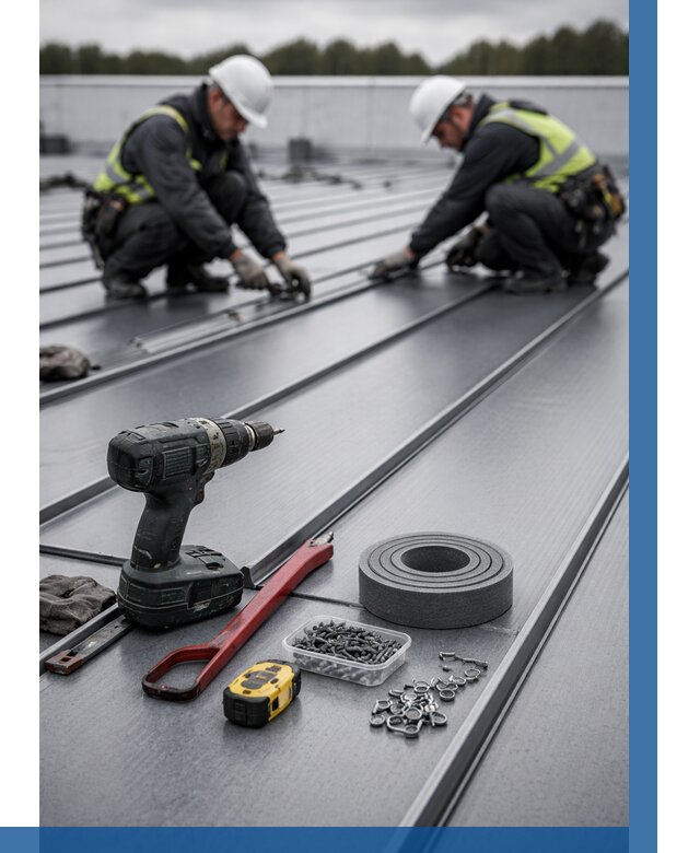 Монтаж фальцевой кровли в Назрани от 1849 р. | ВЫСОТНИК-Нзр