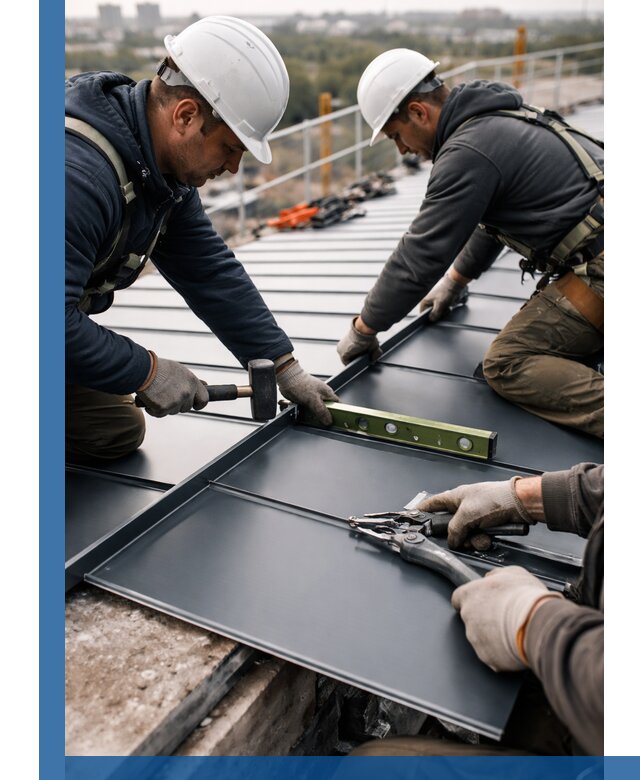 Монтаж фальцевой кровли в Назрани для промышленных зданий