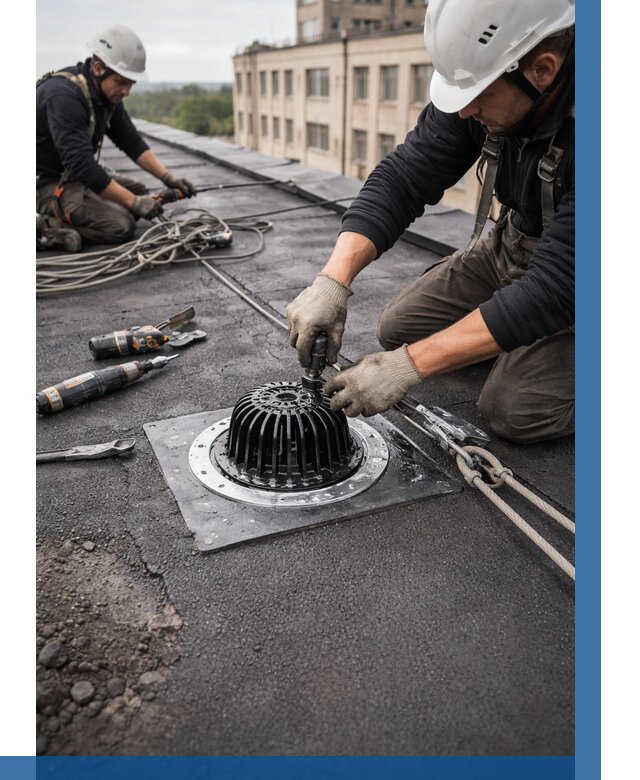 Установка водосточных воронок в Назрани цена от 3595 р. | ВЫСОТНИК-Нзр