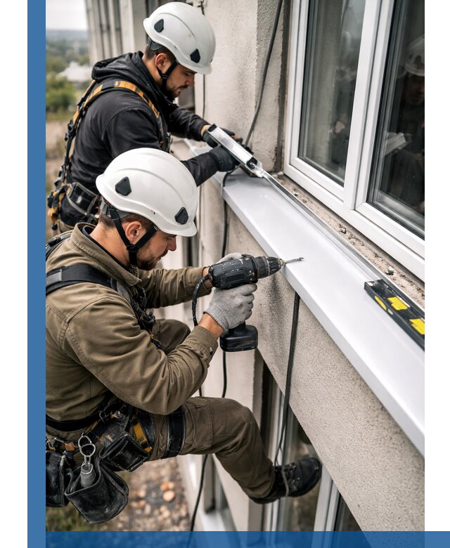 Профессиональный монтаж оконных отливов и отведения воды в Назрани