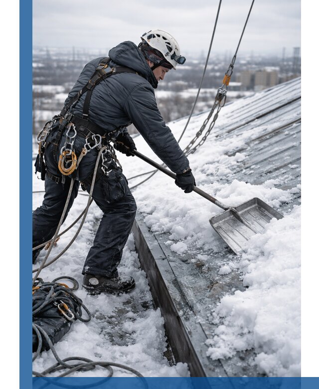 Профессиональная очистка кровли от снега и наледи в Назрани