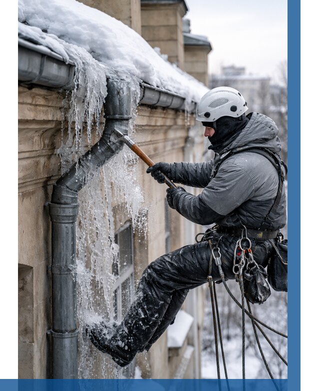 Очистка водостоков от льда в Назрани от 3595 р. | ВЫСОТНИК-Нзр