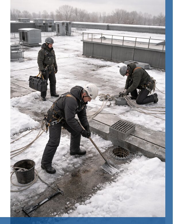 Абонентское обслуживание кровли зимой в Назрани от 8218 р. | ВЫСОТНИК-Нзр