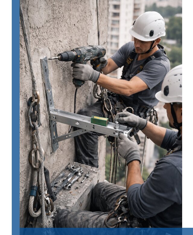 Установка кронштейнов кондиционера и крепежа в Назрани