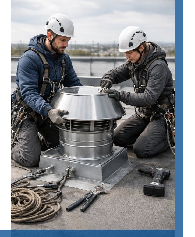 Установка дефлекторов на кровле в Назрани от 4622 р. | ВЫСОТНИК-Нзр