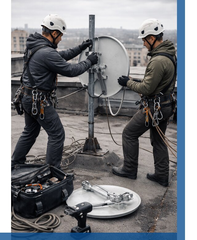 Демонтаж антенн на крыше в Назрани от 4622 р. | ВЫСОТНИК-Нзр