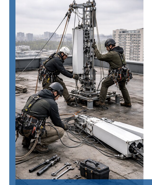 Демонтаж антенн на крыше зданий в Назрани с гарантией