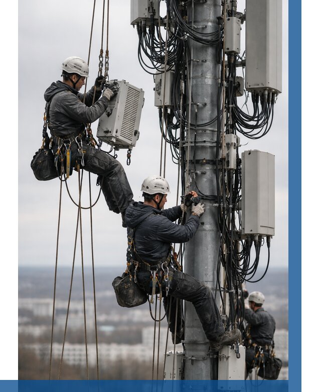 Монтаж оборудования связи на мачте в Назрани от 7704 р. | ВЫСОТНИК-Нзр
