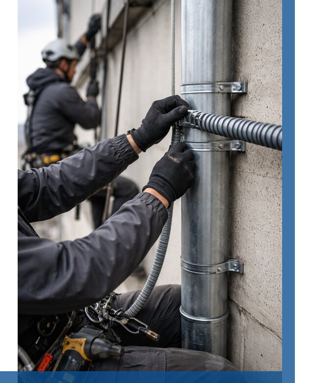 Монтаж гофры для кабеля в Назрани от 308 р. | ВЫСОТНИК-Нзр