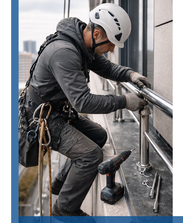 Монтаж ограждений на высоте в Назрани для зданий и конструкций