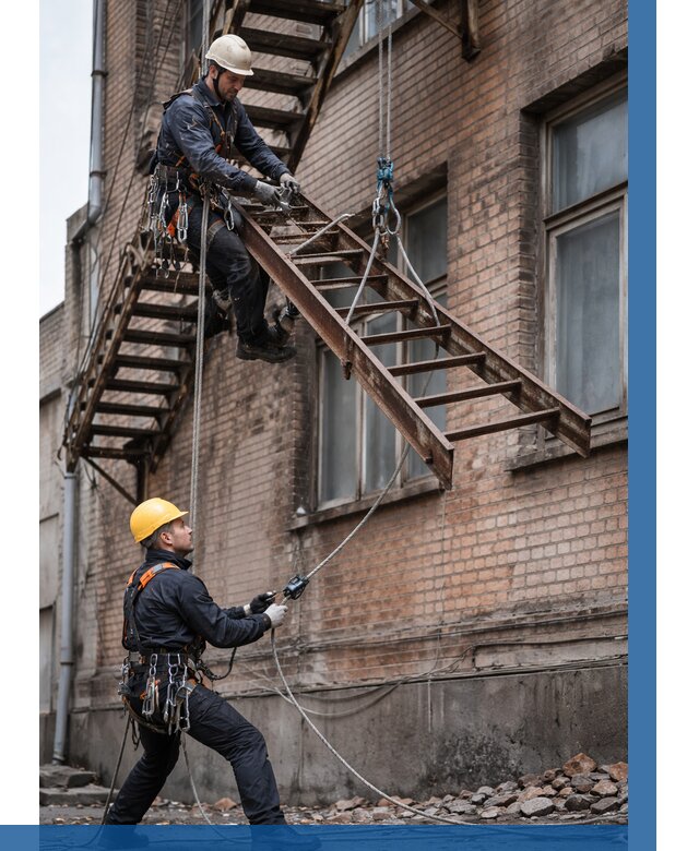 Демонтаж пожарной лестницы в Назрани от 12326 р. | ВЫСОТНИК-Нзр