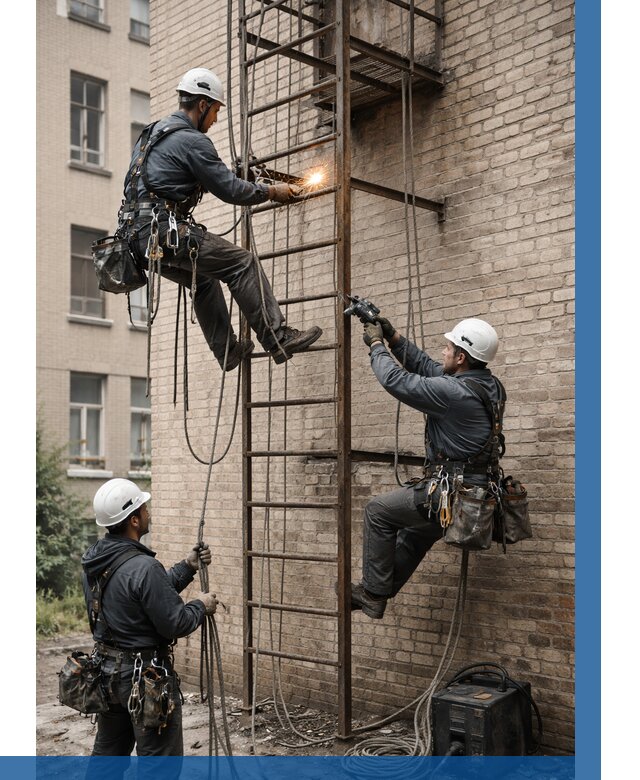 Ремонт пожарной лестницы в Назрани от 7704 р. | ВЫСОТНИК-Нзр