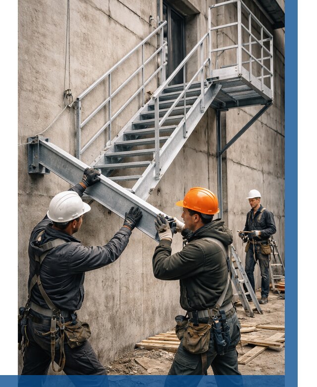 Монтаж металлических лестниц в Назрани от 15408 р. | ВЫСОТНИК-Нзр